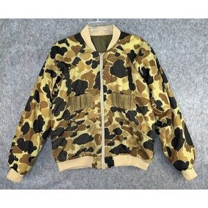 VTG Columbia Jacket Men's L Duck Camo Hunting Bomber Reversible Lined Thinsulate